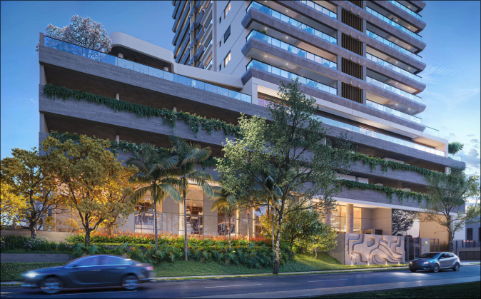 Casa Nacional EZ Tec - Fachada Moderna com painel BurleMarx