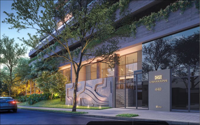 Casa Nacional EZ Tec - Acesso de pedestres com painel BurleMarx